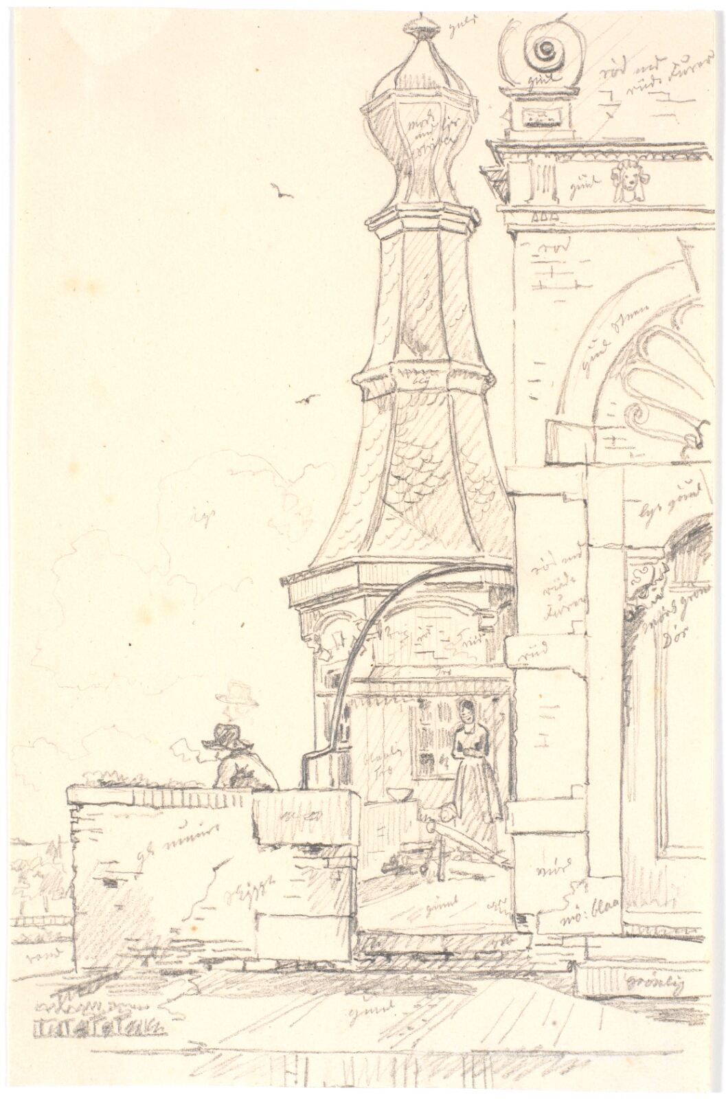 Martinus Rørbye, Fra galleriet omkring Widemer portens spir, Leeuwarden, Holland