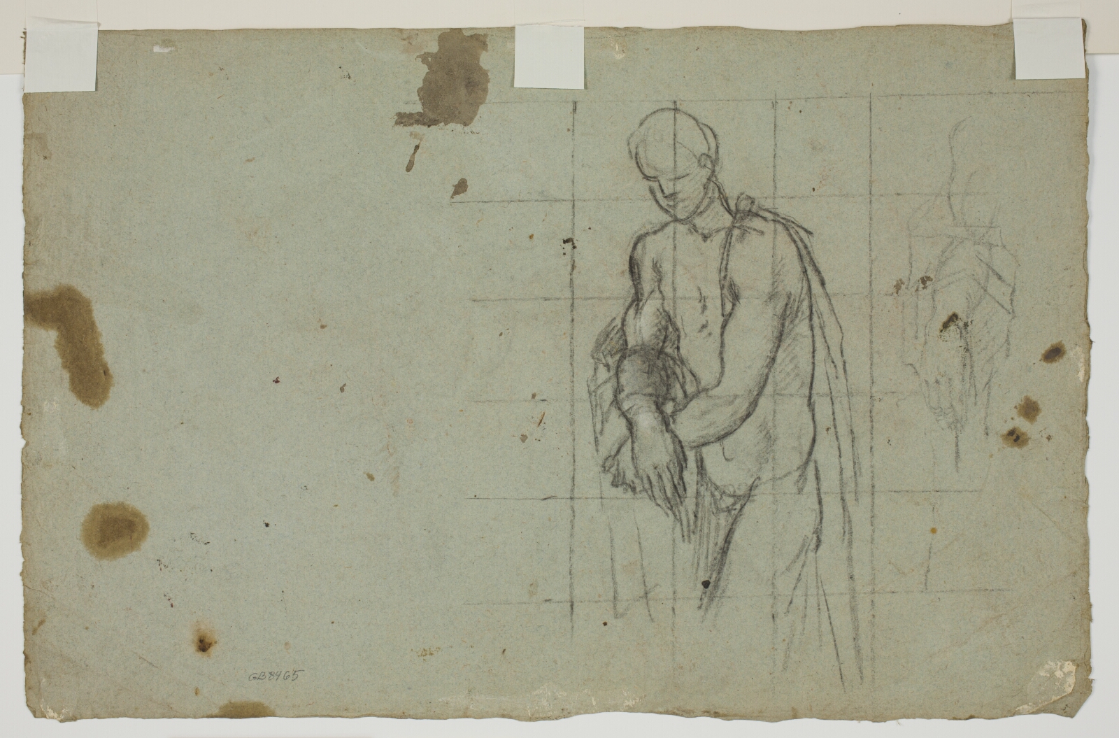 Domenico Tintoretto, Bundet mand med en kappe over skuldrene og et studie af hans højre arm
