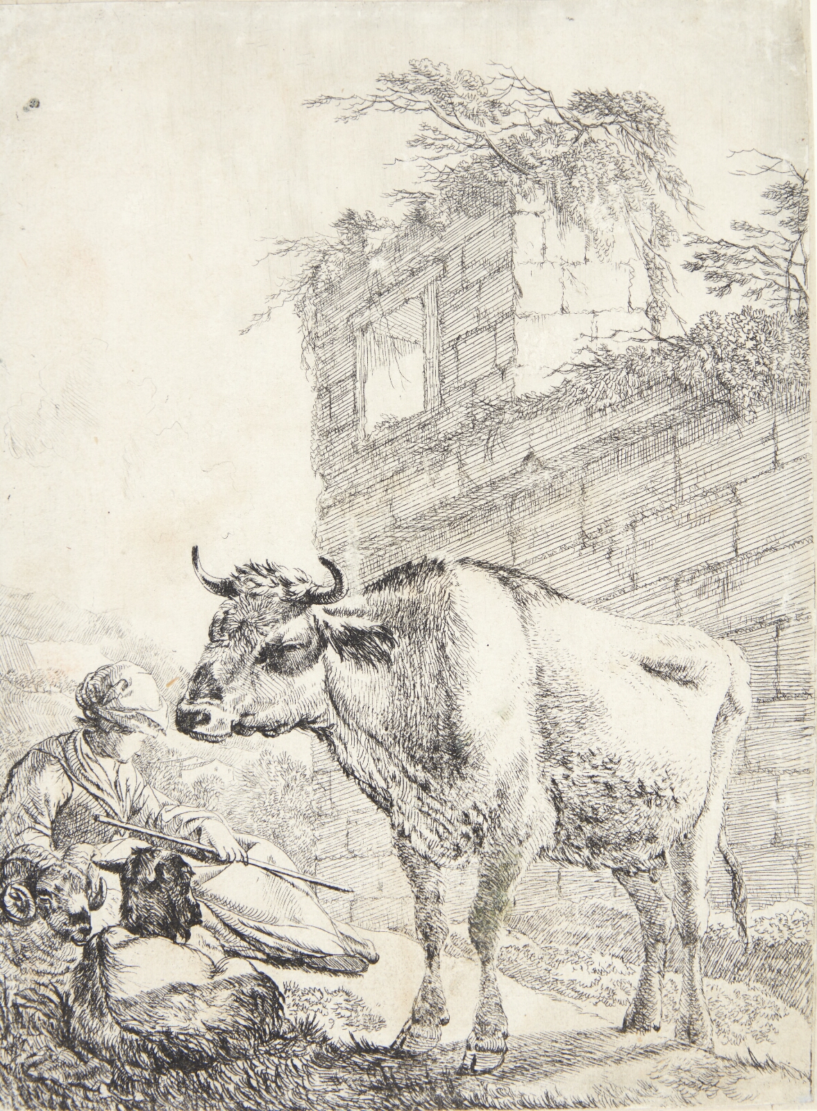 Johann Heinrich Roos, Liggende hyrde og stående ko