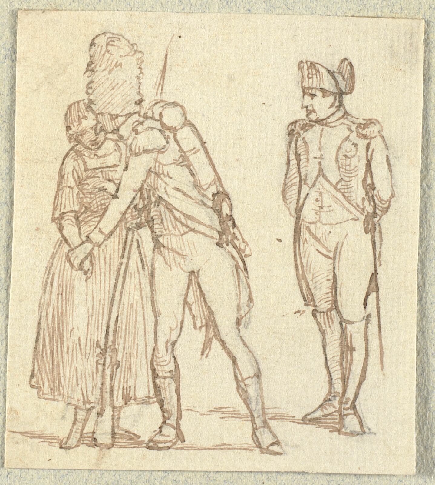 Wilhelm Marstrand, Fransk gardist kysser en pige, Napoleon i baggrunden