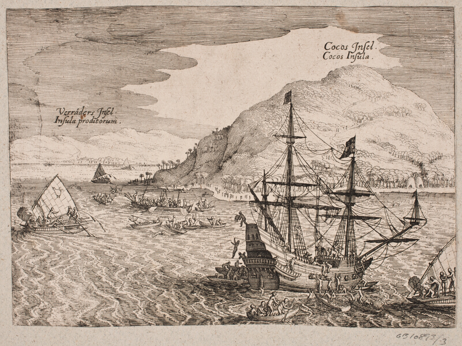Matthäus Merian (I), Om hollændernes landgang på Kokosøen