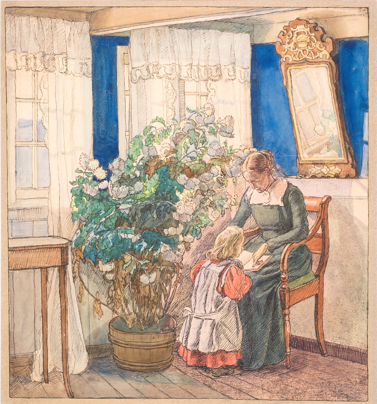 Fritz Syberg, Moder og barn ser billeder (Anna og Hans Syberg)