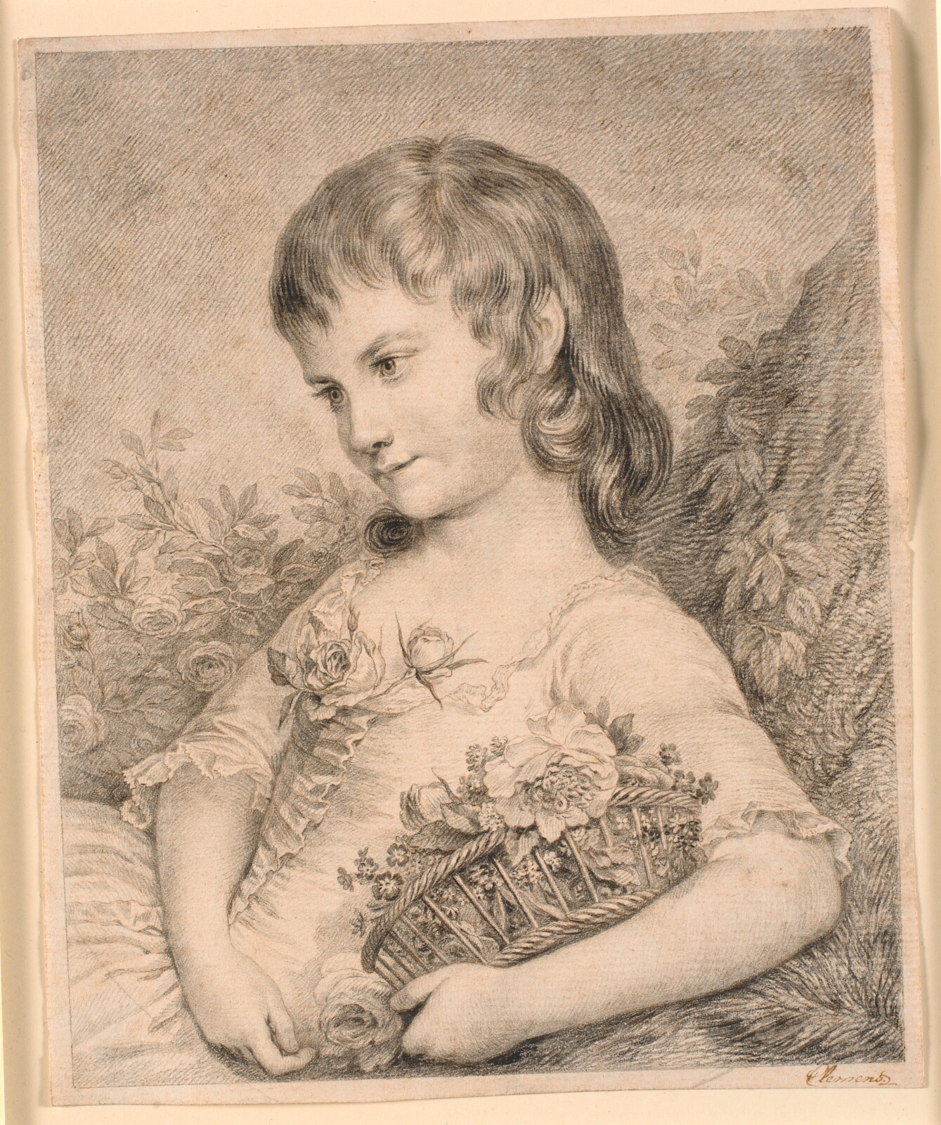 J.F. Clemens, Lille pige med en blomsterkurv (Octavie Diodati)