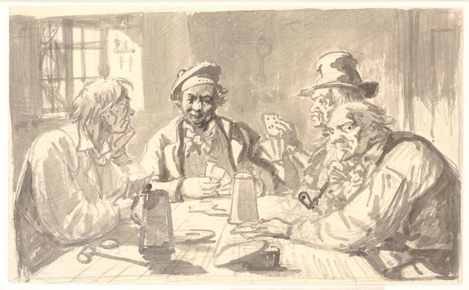 Wilhelm Marstrand, Kortspil i en værtshuskælder