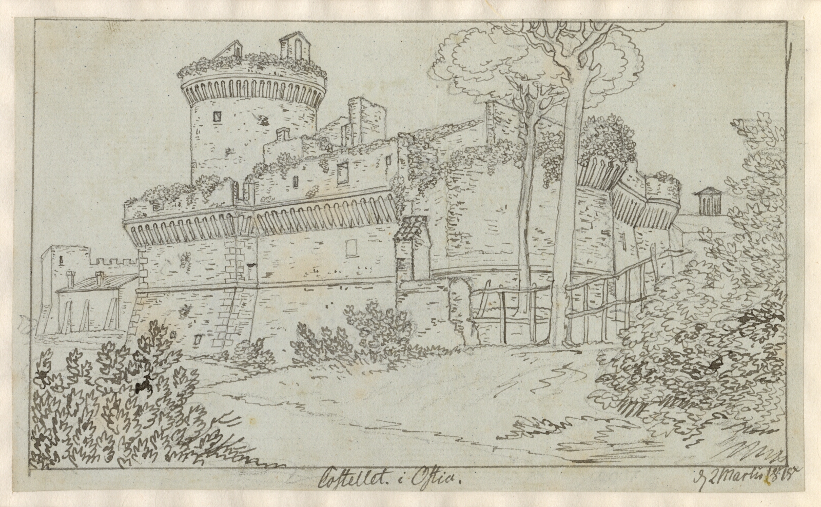 C.W. Eckersberg, Kastellet i Ostia.