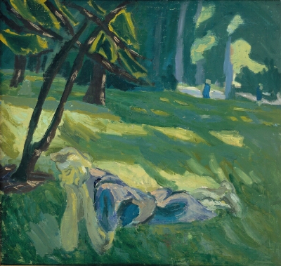 A Girl on a Lawn