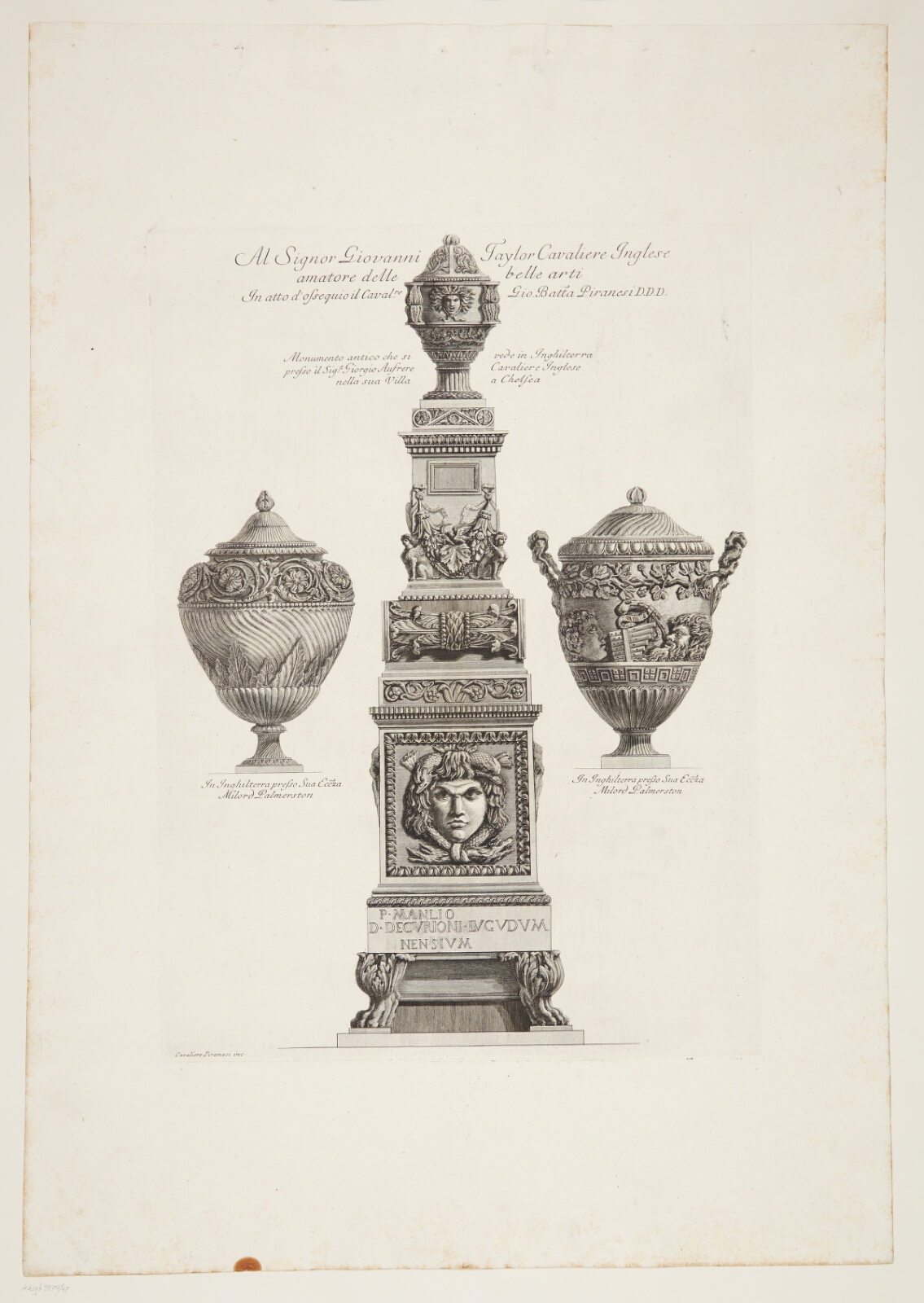 Giovanni Battista Piranesi, Antikt monument og to vaser