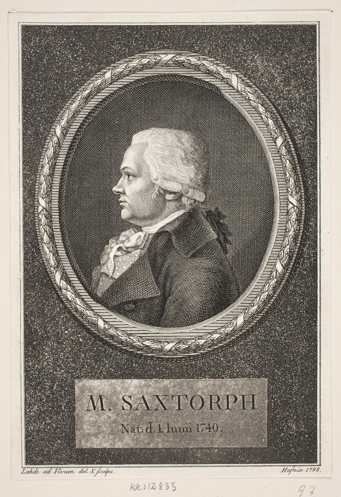 Gerhard Ludvig Lahde, Portræt af M. Saxtorph