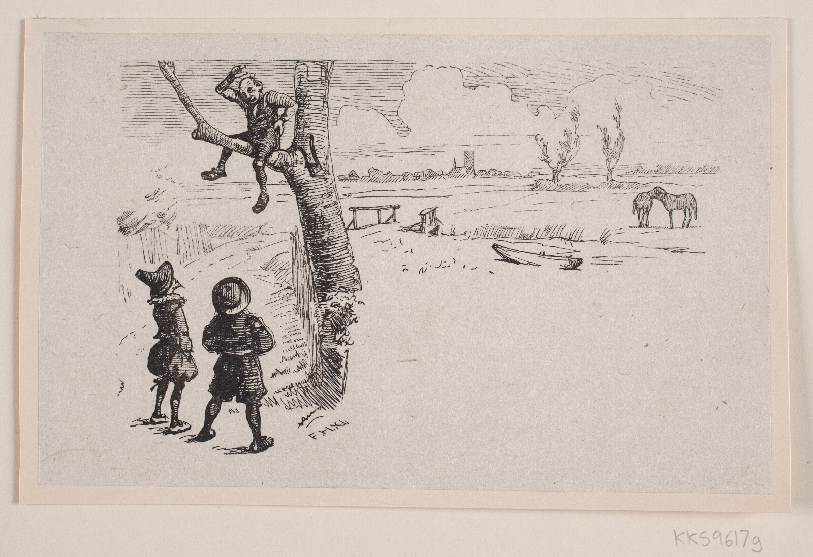 F. Hendriksen, Illustration til "Den døve Mand"