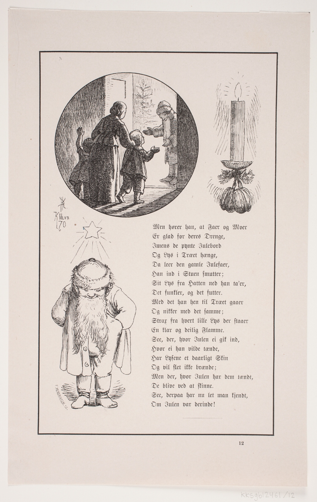 F. Hendriksen, Illustration til Johan Krohn, "Peters jul"