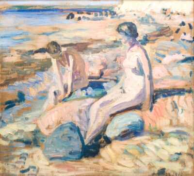 Beach with Two Figures