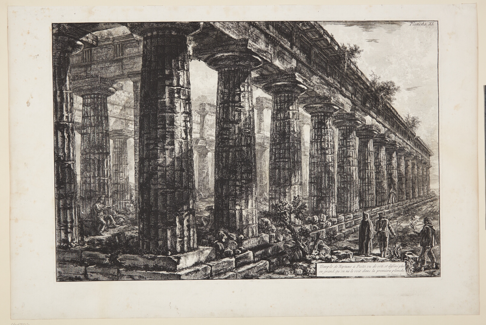 Giovanni Battista Piranesi, Neptun-templet i Paestum, set fra siden og forstørret i forholdt til det første blad
