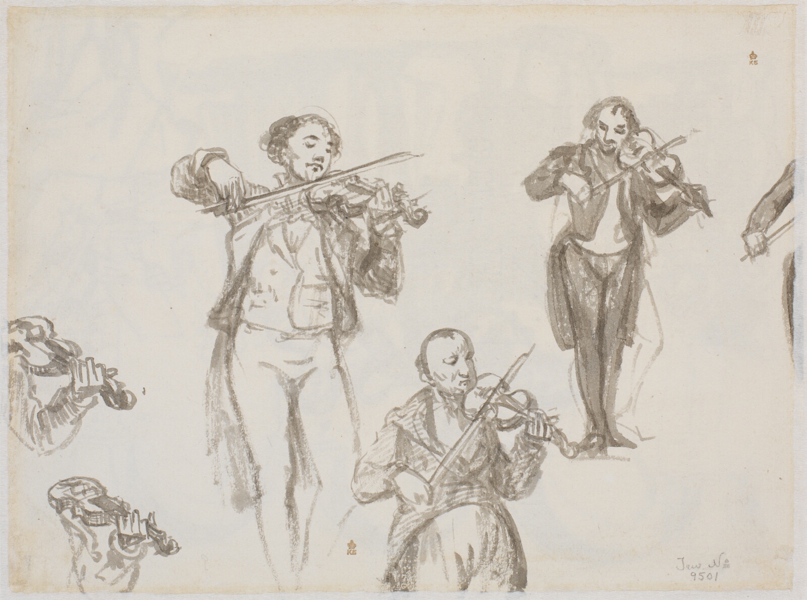 Wilhelm Marstrand, Studier af violinist