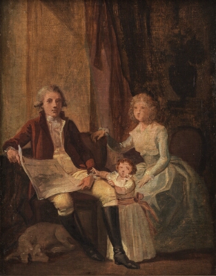 Peder Anker med hustru og datter, Juel, Jens, 1792
