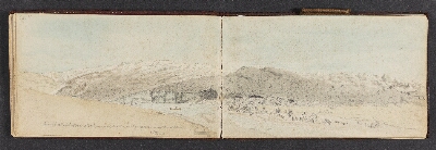 Fjeldlandskab med figurer, Møller, Lars, 1883