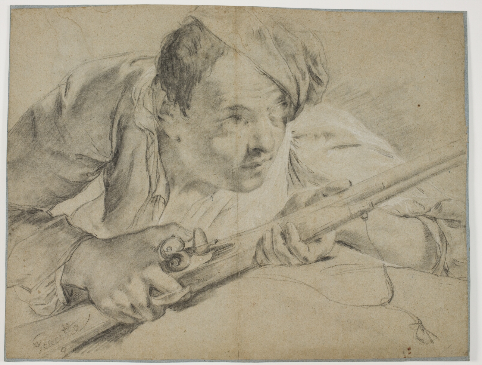 Giovanni Battista Piazzetta, Jæger med et gevær set forfra