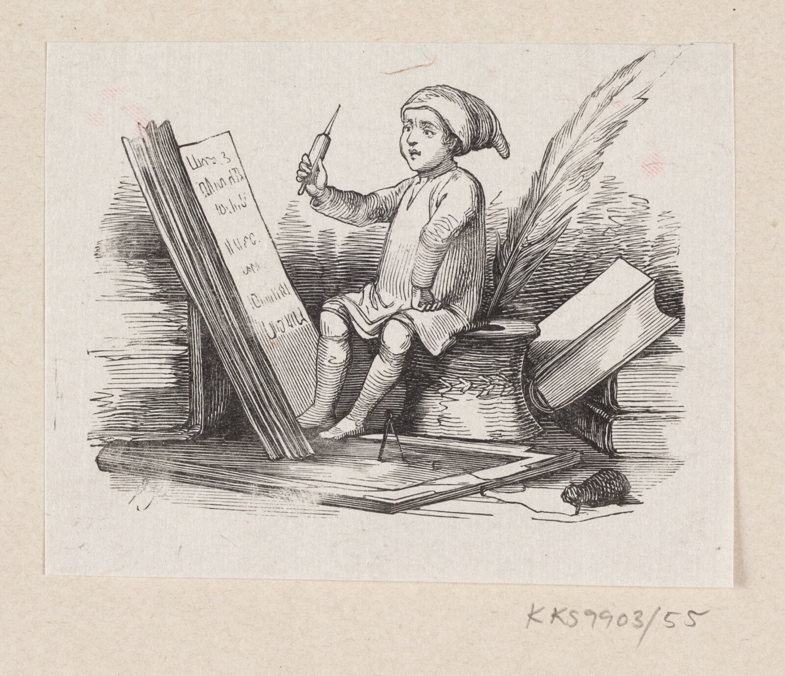 H.P. Hansen, Illustration til "Ole Lukøie" i H.C. Andersen, "Eventyr og Historier", Bind 1