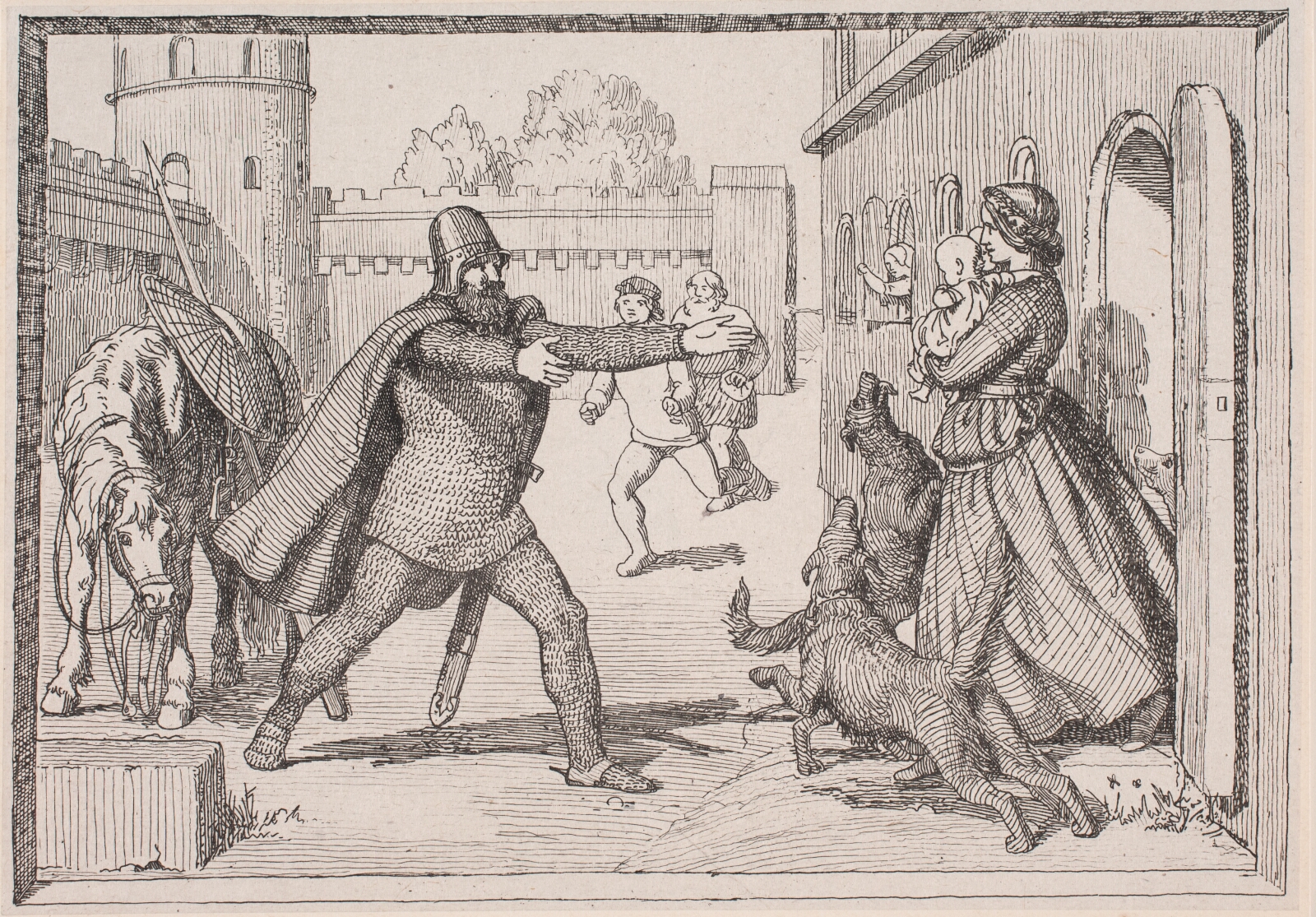 Lorenz Frølich, Illustration til Adam Oehlenschlägers digt "De to kirketårne"