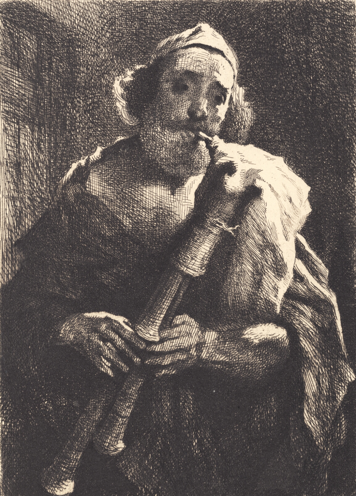 Frans Schwartz, Sækkepibespillende gammel hyrde