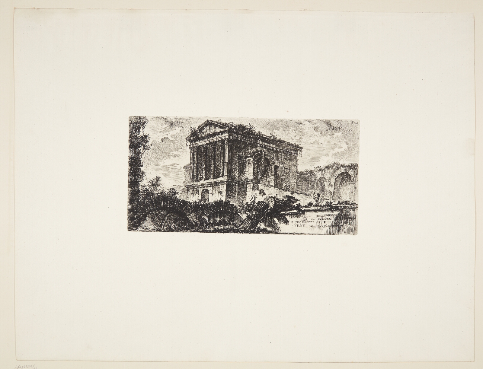Giovanni Battista Piranesi, Clitumnus' tempel, beliggende mellem Foligno og Spoleto ...
