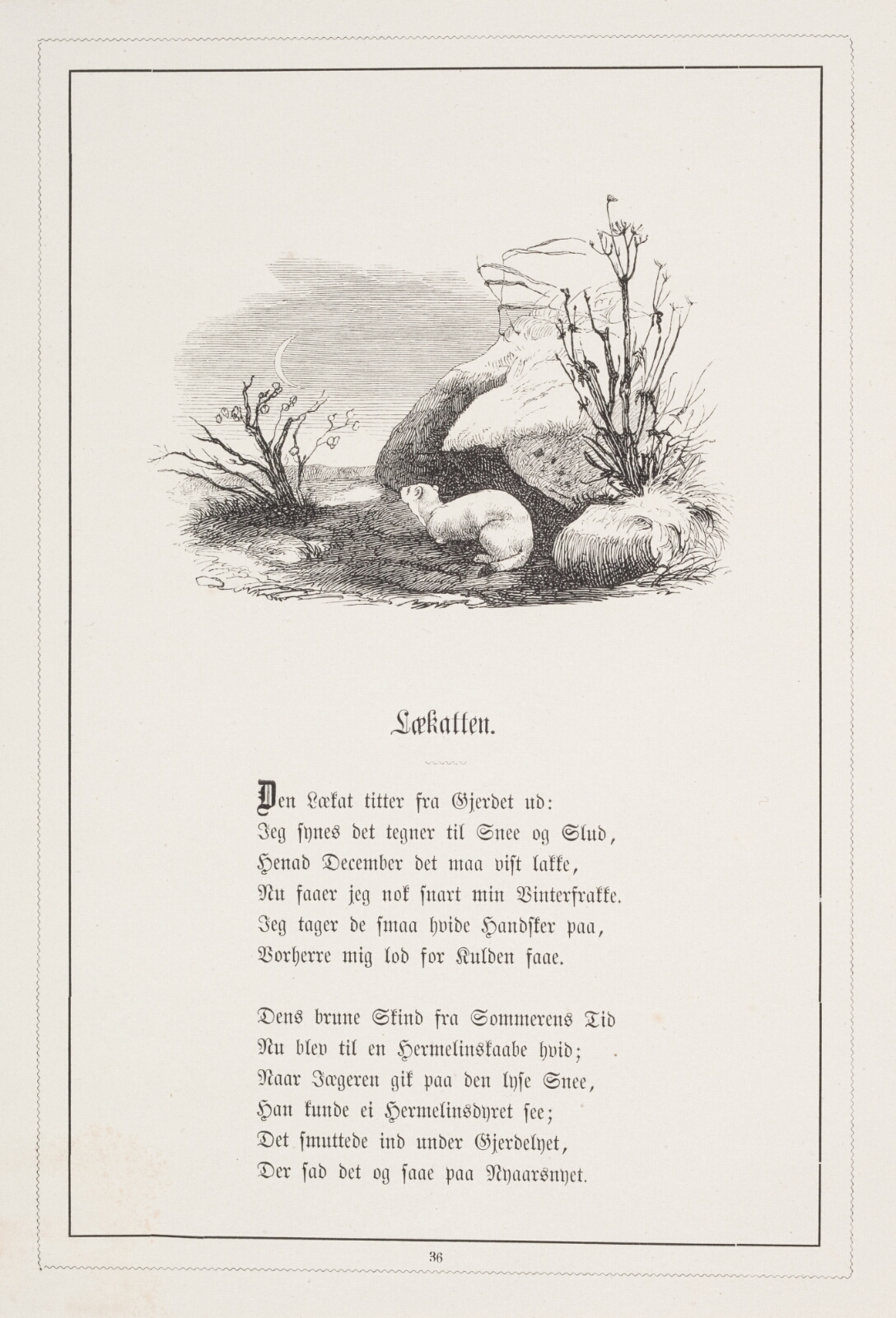 H.P. Hansen, Lækatten. Illustration til H.V. Kaalund, "Fabler for Børn"