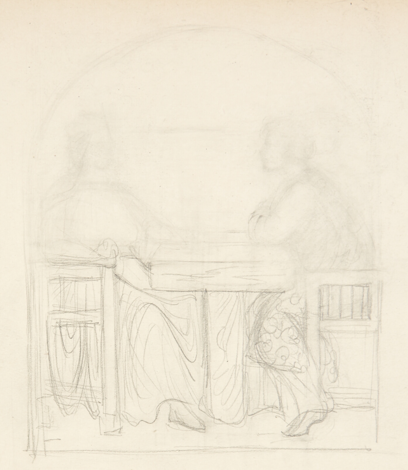 Agnes Slott-Møller, To personer siddende ved et bord