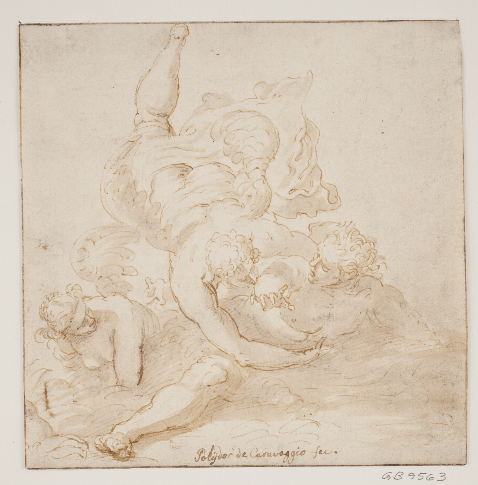 Pietro Liberi, To engle bærer en mand