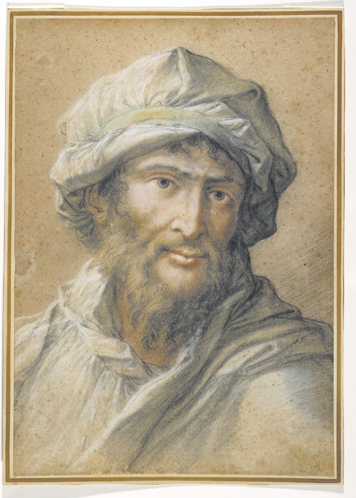 Salvator Rosa, Hoved af en skægget mand med turban