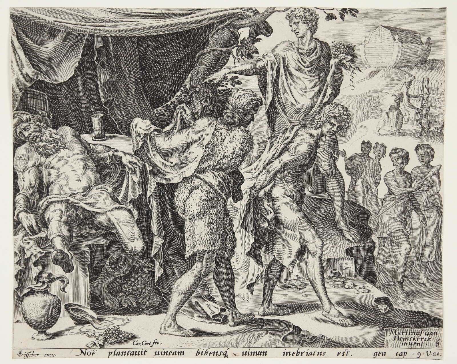Cornelis Cort, Bespottelsen af Noa