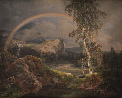 Norwegian Landscape with a Rainbow