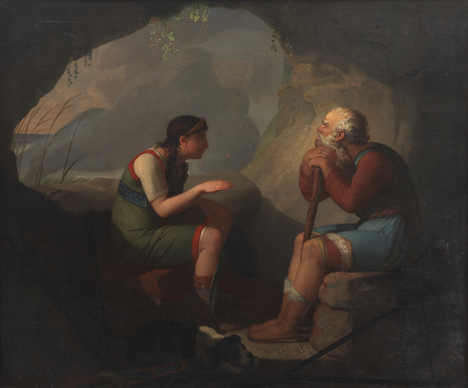 C.F. Høyer, Sulmalla venter forgæves Cathmor hos den gamle digter Clonmal, for hvem den døde Cathmors ånd viser sig