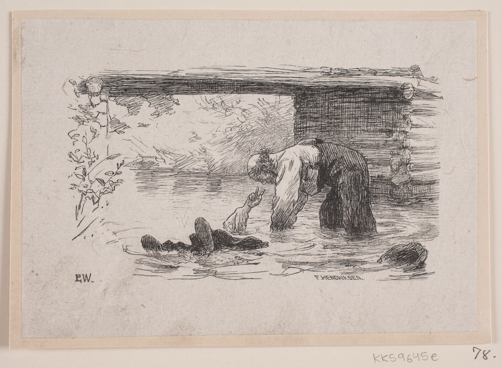 F. Hendriksen, Illustration til "Kjærringen mod strømmen"