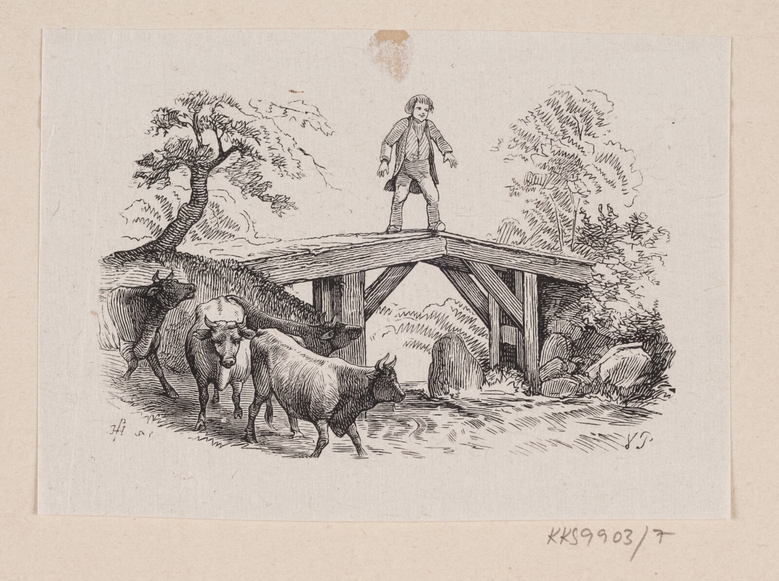H.P. Hansen, Illustration til "Store Claus og lille Claus" i H.C. Andersen, "Eventyr og Historier", Bind 1