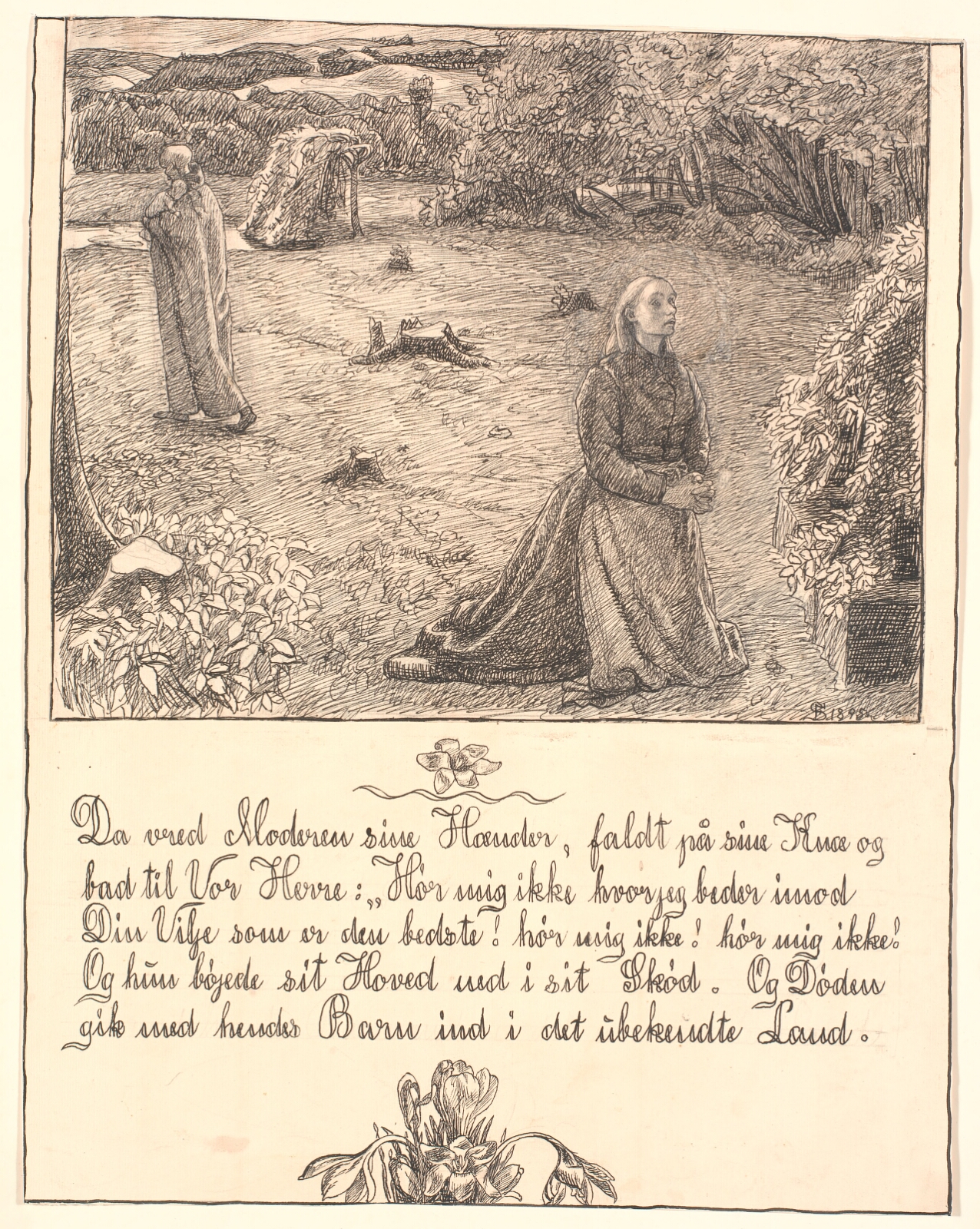 Fritz Syberg, Da vred Moderen sine Hænder, faldt på sine Knæ...