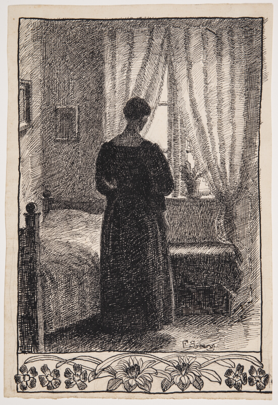 Fritz Syberg, I sovekammeret. Anna Syberg?