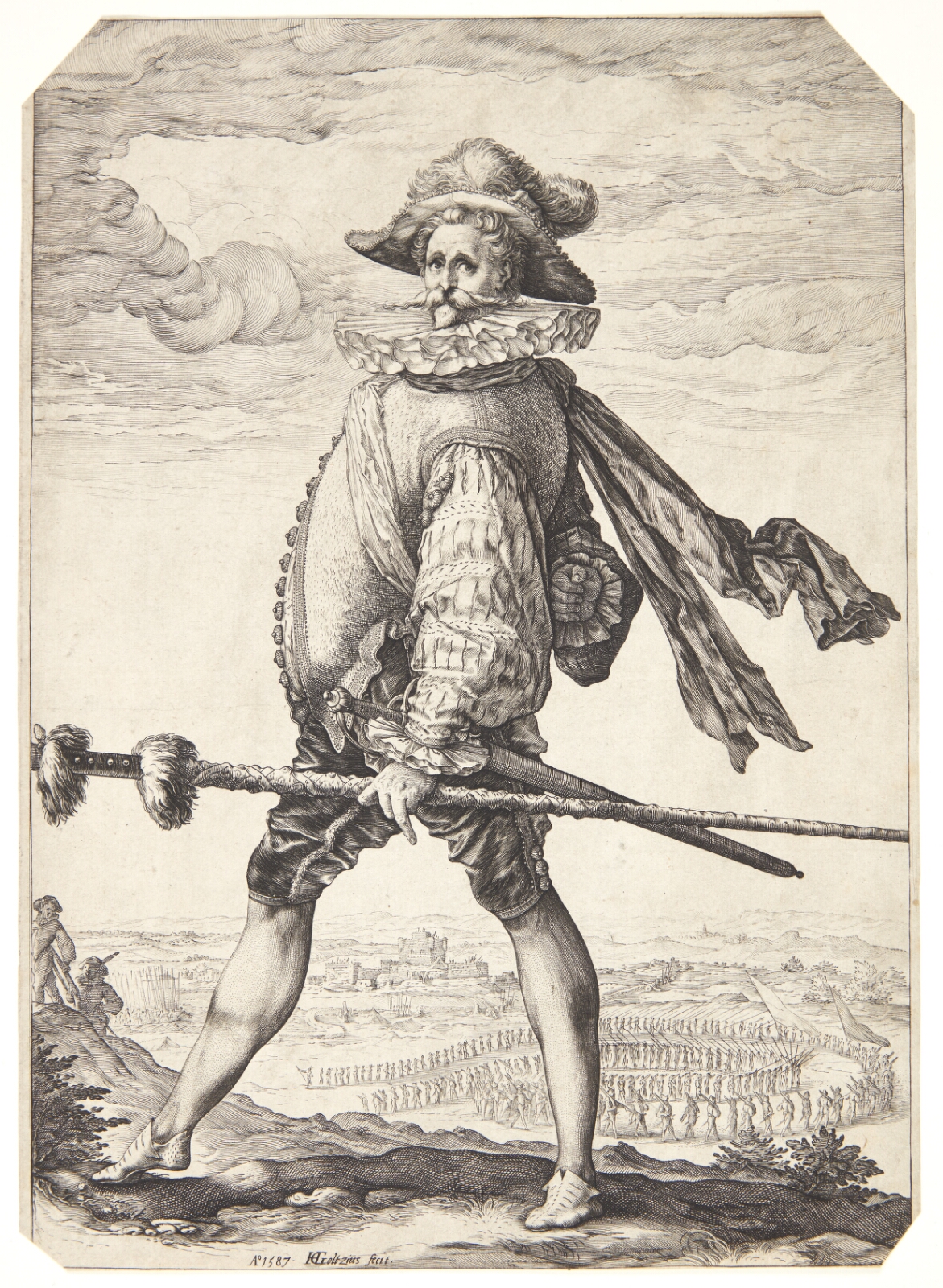 Hendrick Goltzius, Infanterikaptain med en hellebard