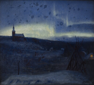 Aurora December 28th 1900, 23.50 hours. Utsjoki. Seen towards North-Northwest