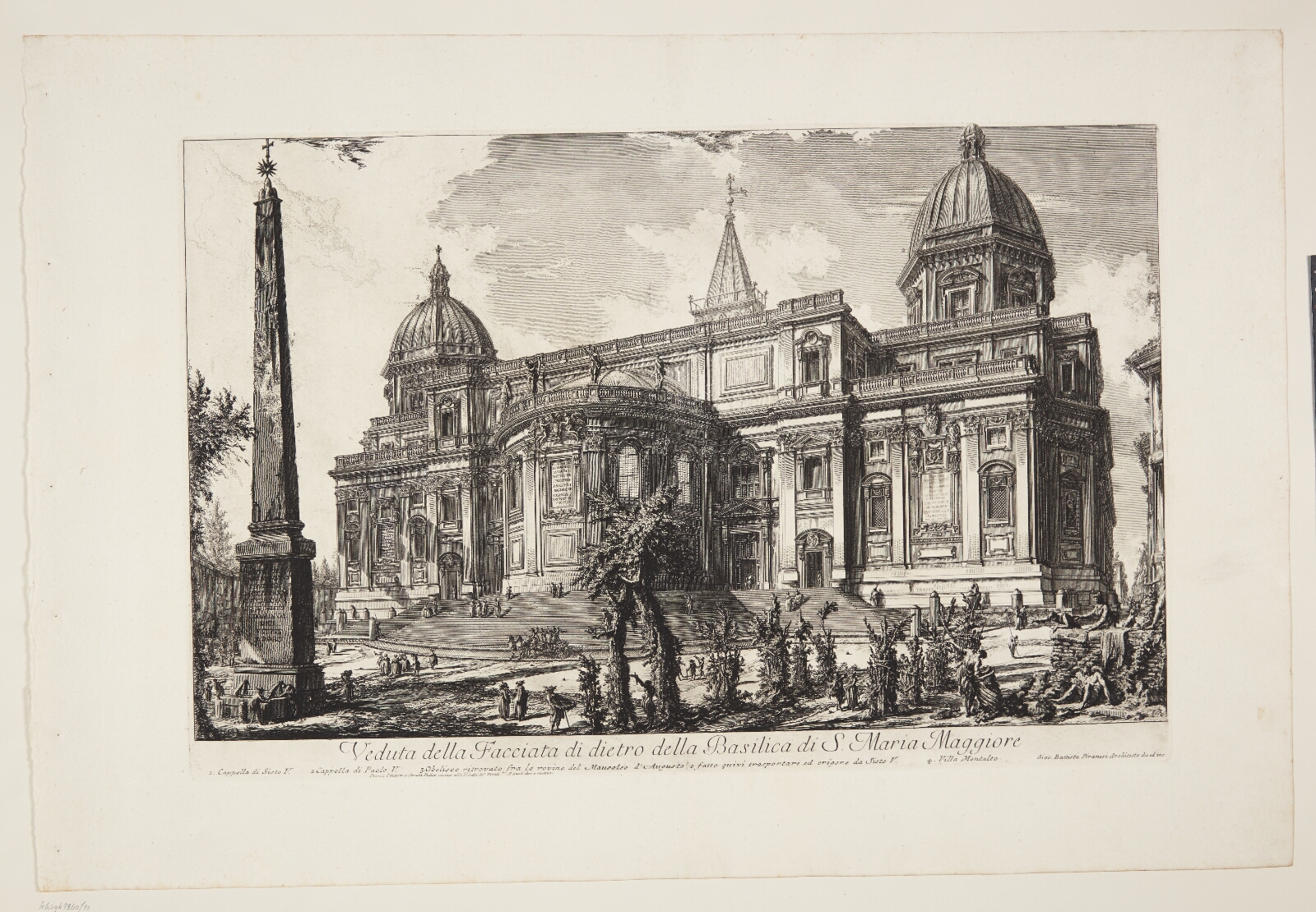 Giovanni Battista Piranesi, Basilica di Santa Maria Maggiore's facade med obelisken på Piazza dell' Esquilino i forgrunden