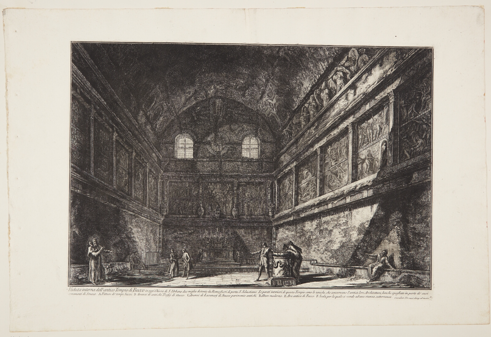 Giovanni Battista Piranesi, Det indre af det såkaldte Bacchus-templel, nu kirken San Urbano, udenfor Rom