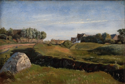 Landscape near Vejby seen from the North. Afternoon Light, Lundbye, Johan Thomas, 1843