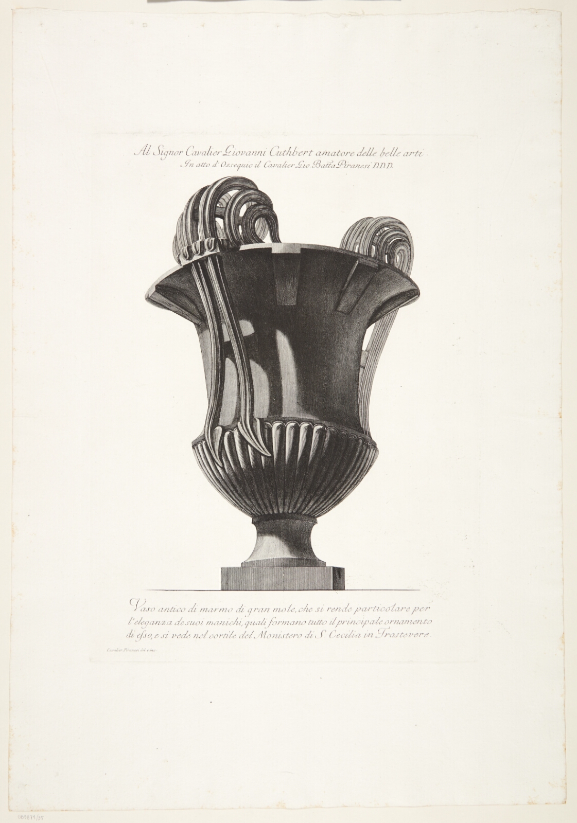 Giovanni Battista Piranesi, Stor marmorvase i gården ved S. Cecilia i Trastevere