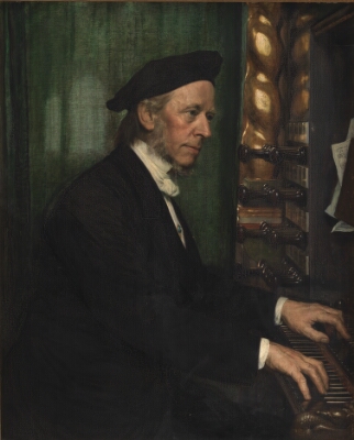 Domorganist i Roskilde, professor Hans Matthison-Hansen,kunstnerens svigerfader
