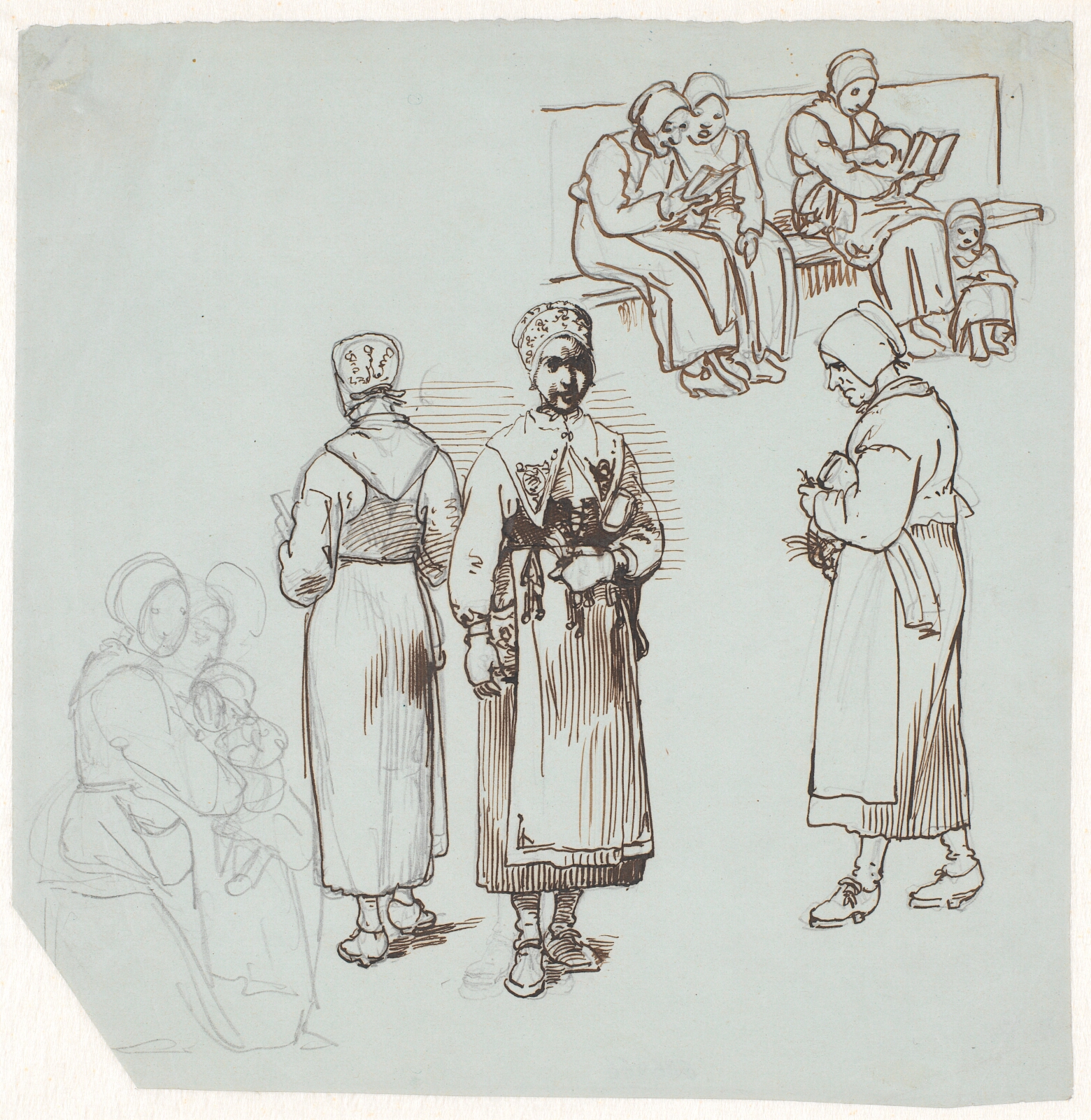 Wilhelm Marstrand, Studieblad med svenske bondepiger og koner