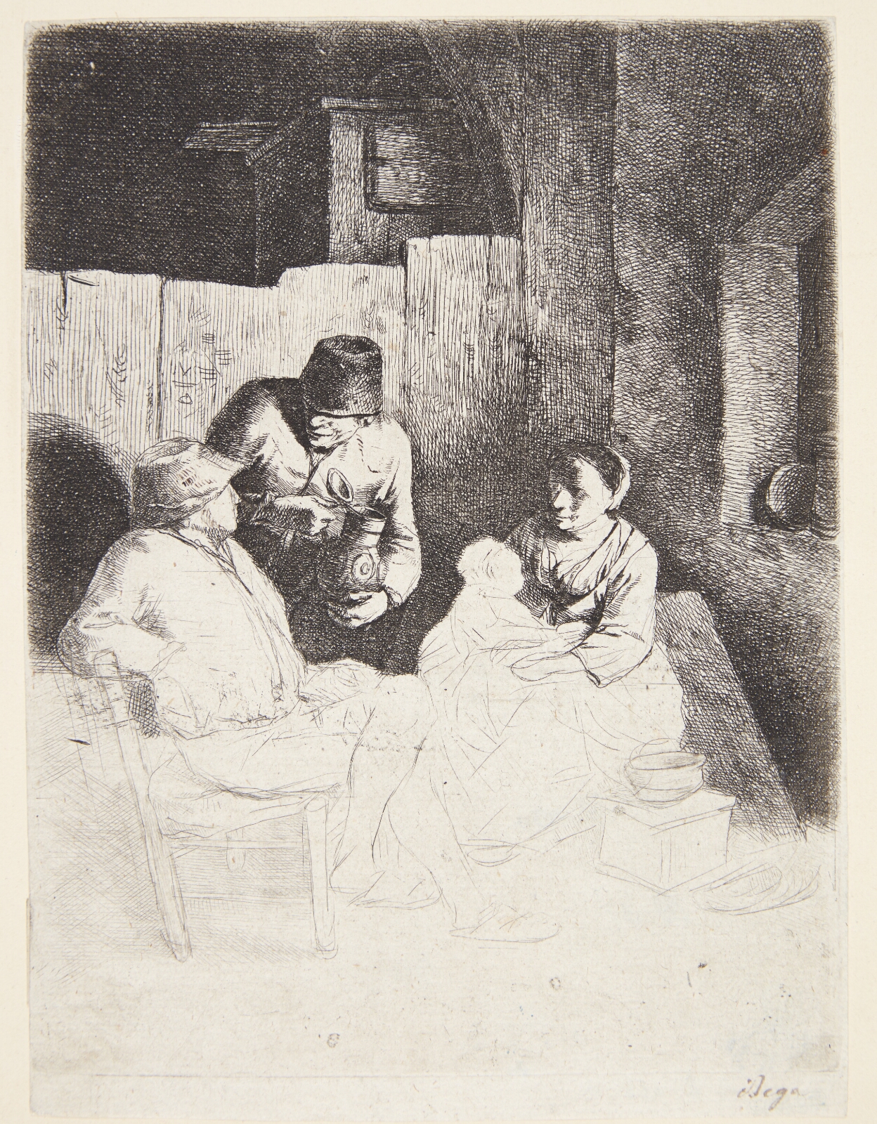 Cornelis Pietersz Bega, En mor med sit barn i en krostue