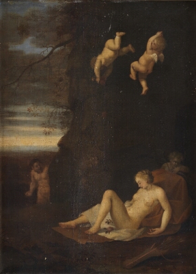 Satyr Spying on Sleeping Nymph, Antiope