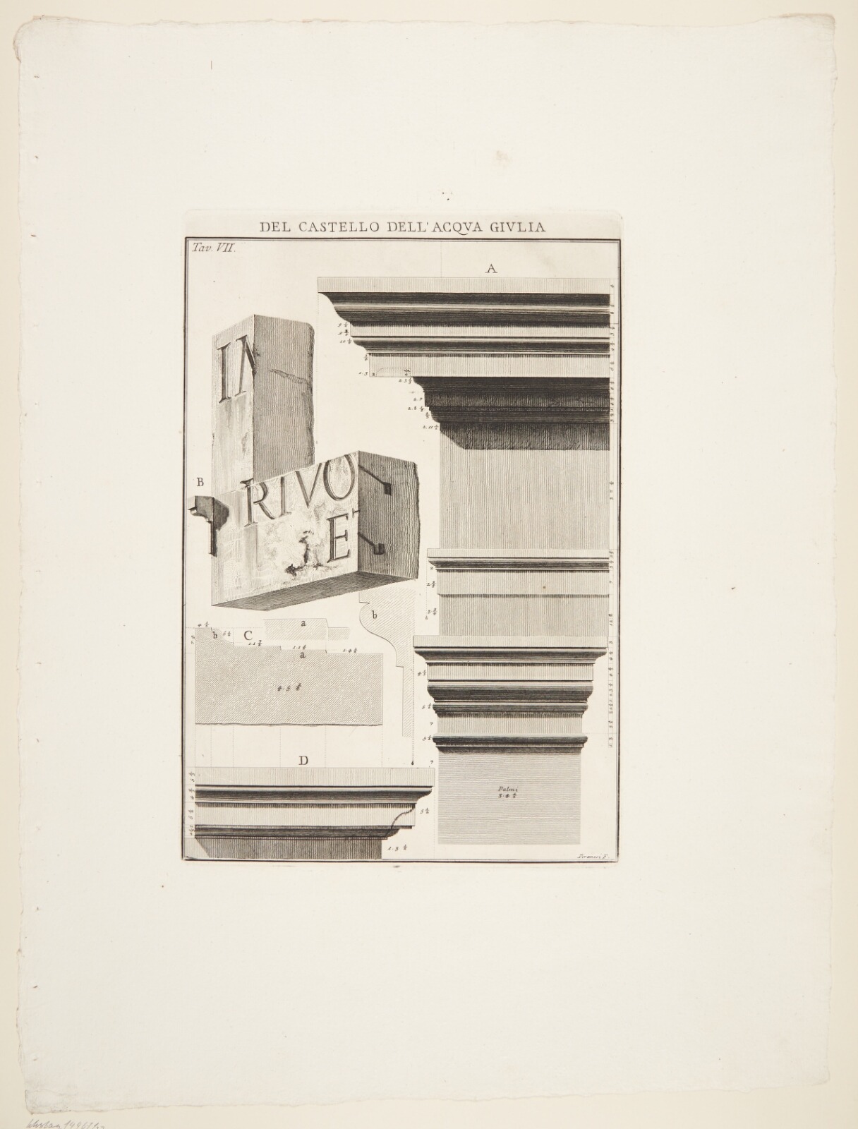 Giovanni Battista Piranesi, Entablatur og andre detaljer fra Porta S. Lorenza