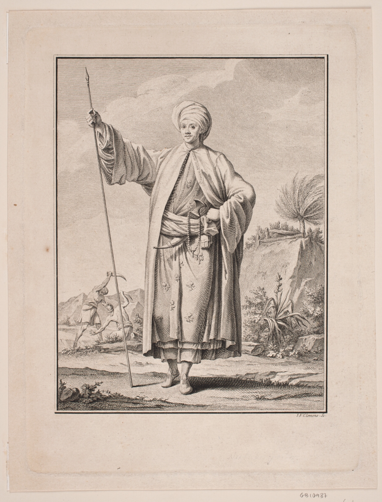 J.F. Clemens, Portræt af Carsten Niebuhr i arabisk klædedragt