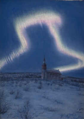 Aurora February 22th 1901, 18.40 hours. Utsjoki. Towards West-Northwest