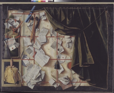 Trompe l'oeil of a Letter Rack with Proclamation by Frederik III