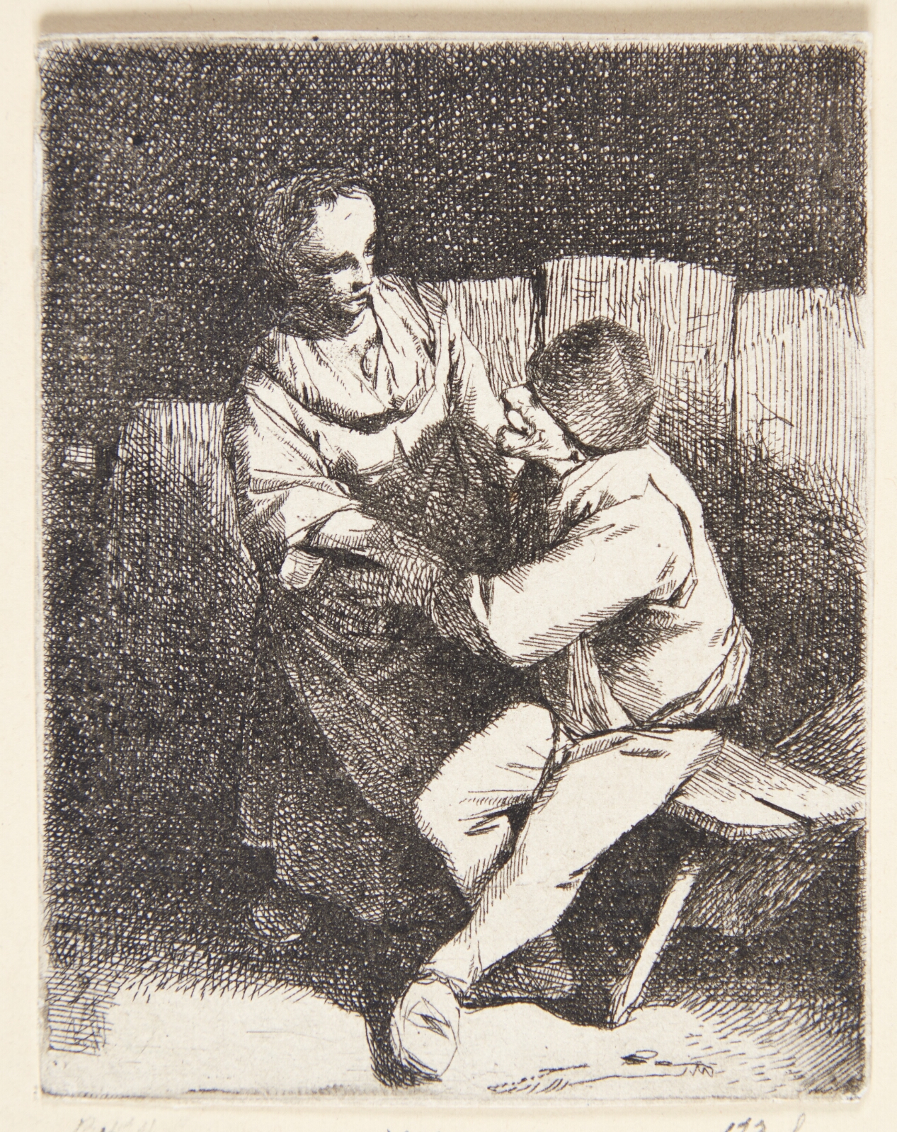 Cornelis Pietersz Bega, En kvinde afviser en bondes tilnærmelser